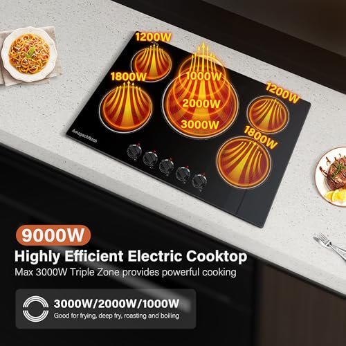 Amzgachfktch - 30 Inch Built-in Electric Cooktop 5 Burner