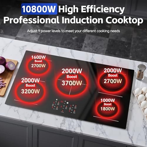 Amzgachfktch - 36 Inch Induction Cooktop 5 Burner