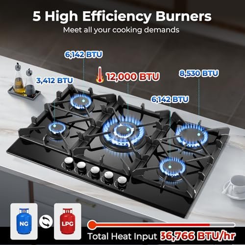 Amzgachfktch - Gas Cooktop 30 Inch